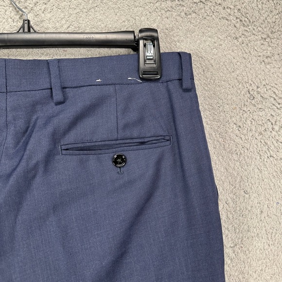Express Mens Photographer Dress Pants 29X30 Blue Flat Front Pockets Wool Blend - Picture 5 of 9